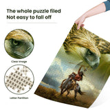MAIYOUWENG 1000 Piece Wooden Puzzles for Adults Family Elderly or Kids, Warrior and Animal Puzzle Game for Parent-Child, Funny 1000 Piece Native American Jigsaw Puzzle Toy Gift for Friend Wife Mom MAIYOUWENG