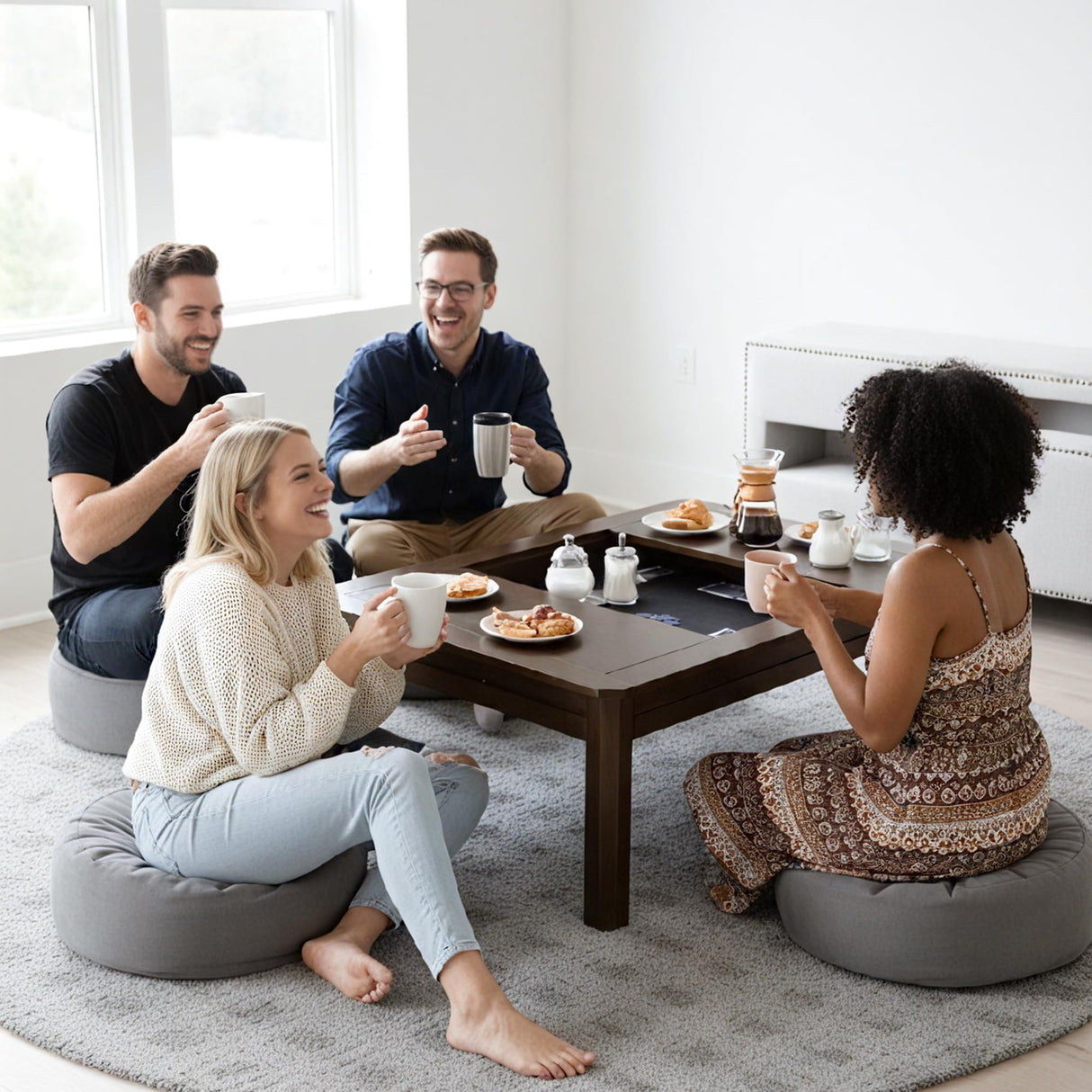 Casaphoria Solid Wood Board Game Coffee Table with Removable Top, Space-Saving 3-in-1 Convertible for Gaming, Dining & Living Room Includes Play Mat & Cup Holders (48” x 33”, Black Walnut) Casaphoria