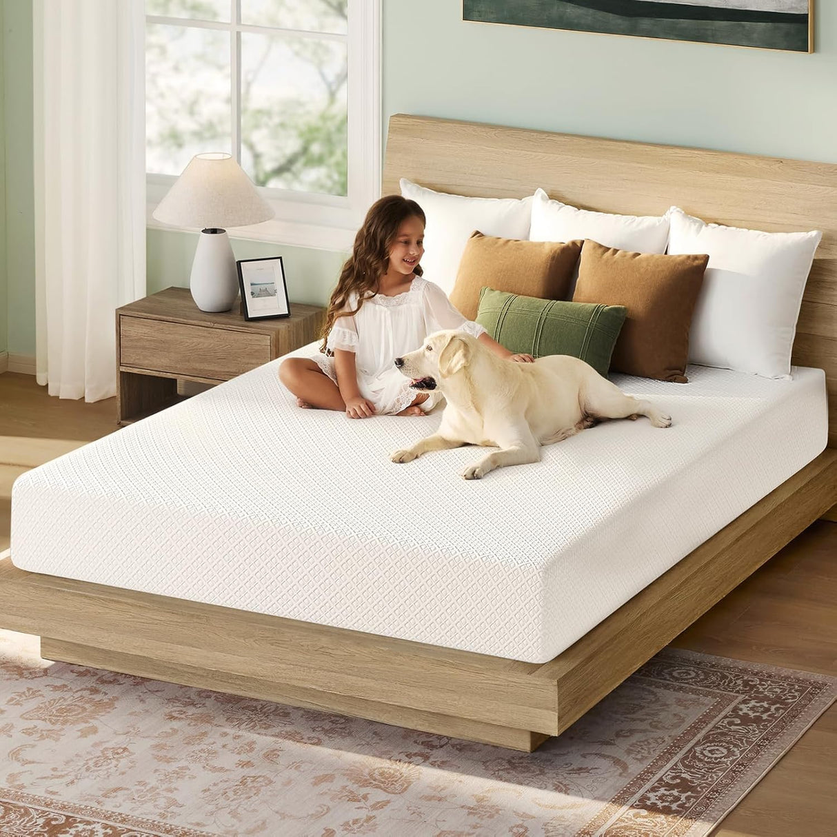 Rolanstar King Size Mattress, 8 Inch Gel Memory Foam Mattress in a Box, Fiberglass Free, Breathable for Cooler Sleep Supportive & Pressure Relief, CertiPUR-US Certified, White Rolanstar
