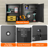 Aobabo Metal Wall Cabinet with Door, Lock and Adjustable Shelf, Metal Hanging Cabinet, Steel Garage Storage Cabinet for Home, Office and Kitchen, Black Aobabo