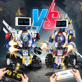 VOPOGLNE 5 in 1 STEM Robot Building Kit, APP & Remote Control Screen Building Toys, Eye Coding Robots Rechargeable, 620Pcs DIY Super Warriors for Kids Learning, Boys Girls Birthday Gifts VOPOGLNE