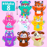 EZCRA Unicorn Hand Puppet Making Kit for Kids Age 5-8 - DIY Puppet Making Craft Kit - Creative Arts & Crafts Set, Educational Gift - 8 Projects, Extra Stickers for Decoration EZCRA