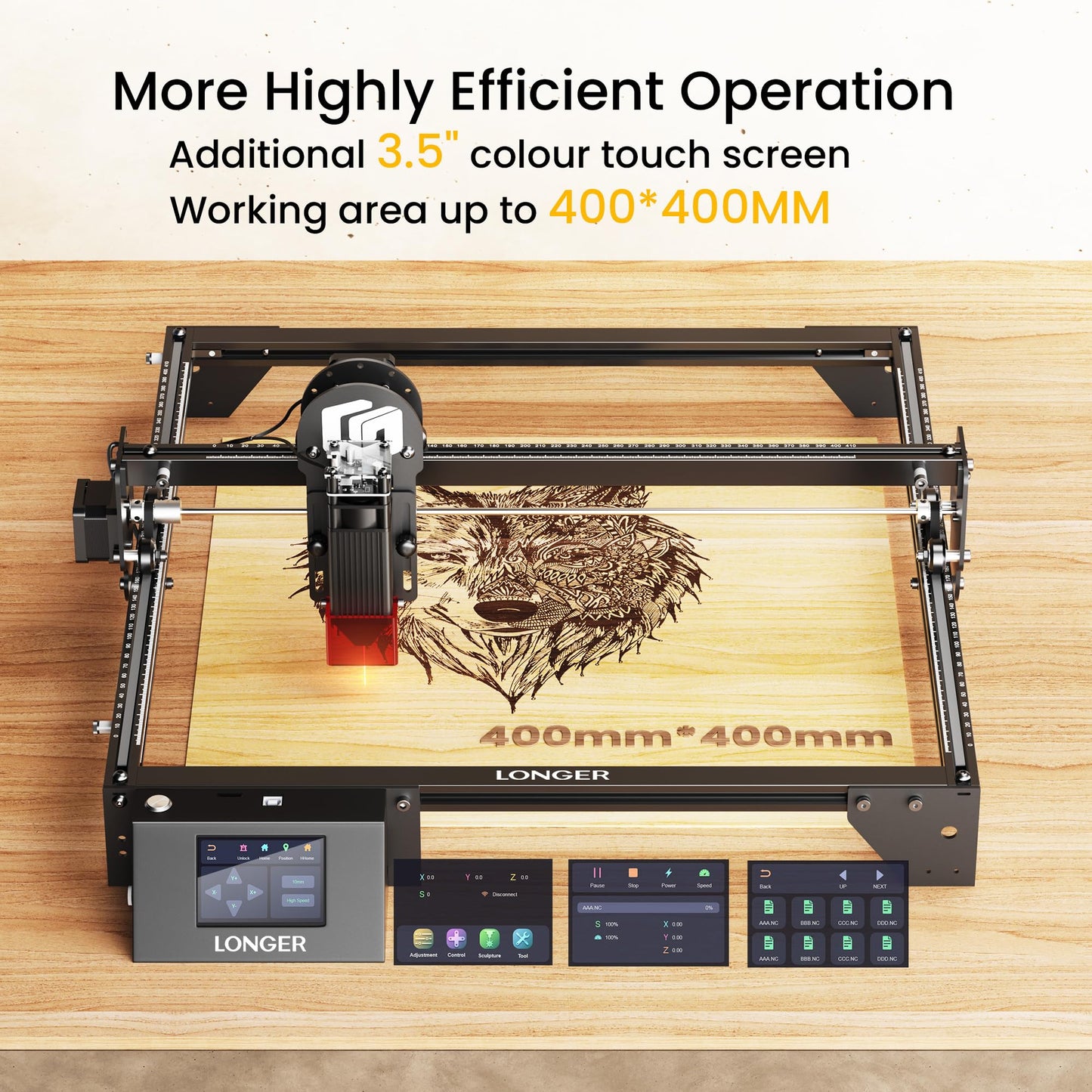 Longer Ray5 5W Laser Engraver Machine + Longer Honeycomb Working Table, 15.7"x 15.7"x 0.86" - WoodArtSupply