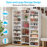 Tribesigns 14-Tier Shoe Rack, Freestanding Tall Shoe Shelf, White Shoe Storage Cabinet with 22 Open Cubbies, 46 Pairs Wide Entryway Shoe Organizer Shoe Cabinet for Living Room Entryway Hallway Tribesigns