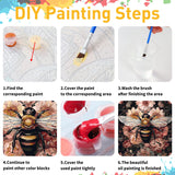 Paint by Numbers for Adult, Bee Paint by Numbers Kit for Adults Beginners, DIY Acrylic Painting on Canvas for Home Wall Art Decor 16x20 Inch Mandun