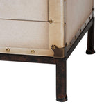 Baxton Studio Laura Vintage White Canvas 2-Drawer End Table Trunk Baxton Studio