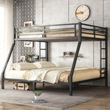 Bellemave Bunk Bed Queen Over King, Heavy Duty Metal Bunk Bed Frame, King bunk Bed for Adults, Adult bunk beds Heavy Duty, Black Bellemave