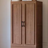 LIKIMIO Armoire Wardrobe Closet with 2 Doors and 2 Drawers 70" H x 28" W Wooden Bedroom Freestanding Wardrobe Combination for Hanging Clothes, Walnut LIKIMIO