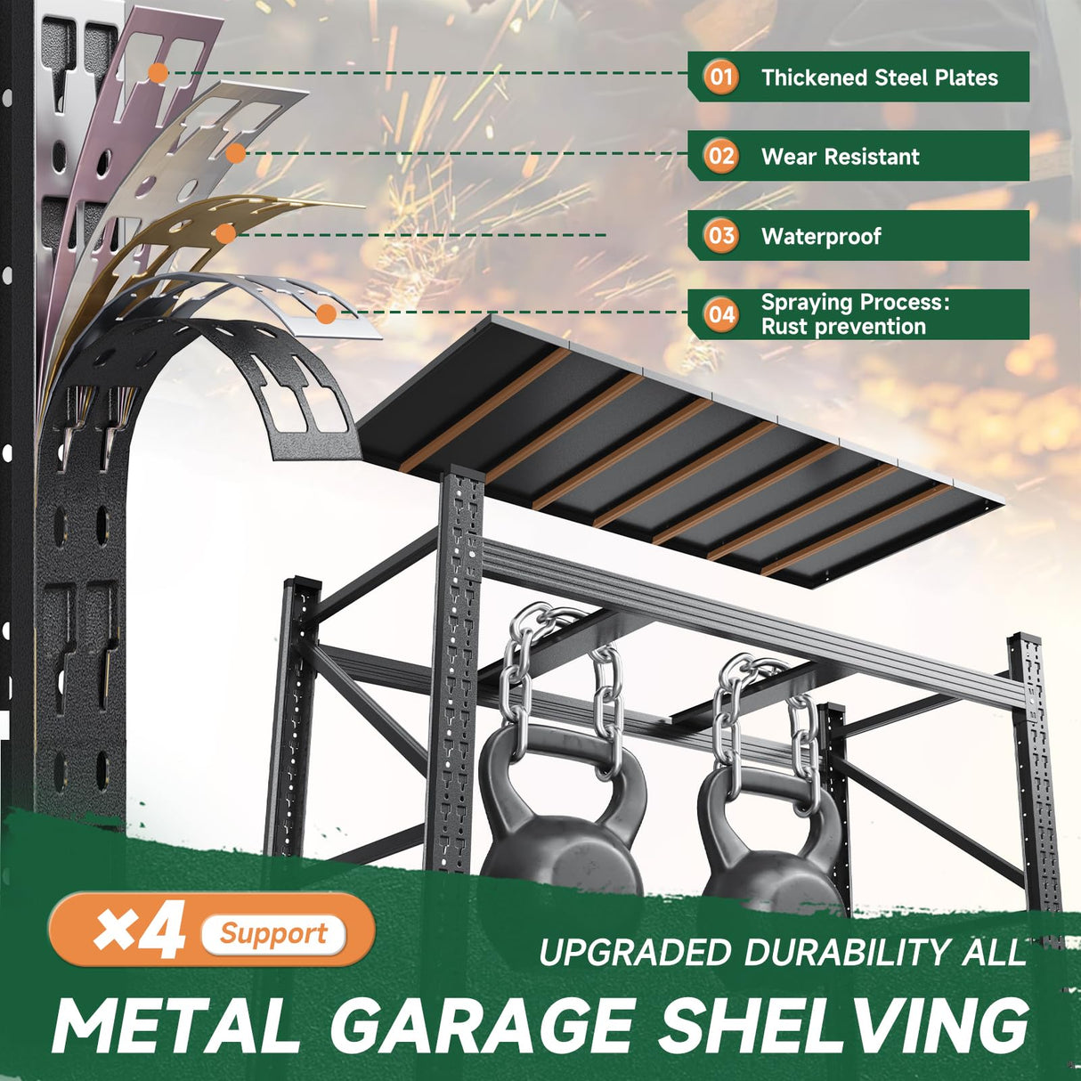 Letaya 4000LBS Storage Shelves Heavy Duty,60" W Garage Shelving Units, 4 Tier Adjustable Utility Rack Shelf,Large Metal Industrial Shelves,for Shop,Warehouse,Basement (60" W x 24" D x 70" H) Letaya