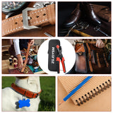 Leather Hole Punch Tool Set, Multi Hole Sizes Puncher, Revolving Punch Plier Kit for Belts, Watch Bands, Handbag Straps, Dog Collars and More ZGJDYSM