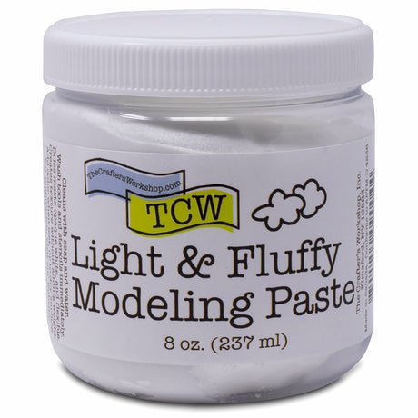 The Crafters Workshop Modeling Paste Medium, Surface Prep and Dimension Additive, Texture for Canvas, Paper, Wood or Paints, Provides Depth for Acrylic or Oils, Modeling Paste, 8-oz, Light/Fluffy The Crafter's Workshop