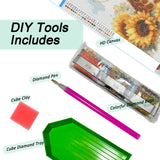 Auremi Giraffe Diamond Art Painting Kits for Adults 5D Sunflower Diamond Art Kit for Beginners, DIY Paint with Round Full Drill Animal Diamonds Paintings Animal Gem Art for Home 12X12 Inch Auremi