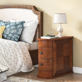 Tribesigns End Table, Sofa Side Table with Storage No Assembly Required, Slim Nightstand with 2 Drawers, Vintage Wood Chairside Bedside Narrow Accent Tables for Living Room Bedroom Couch Office, Brown Tribesigns