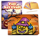 ilauke Art & Craft Activity - Foil Fun Art Craft Paper Kid Carft, DIY Creative Activity, Foil Art Stickers for Birthday Halloween for Boys & Girls Ages 3, 4, 5, 6, 7 ilauke