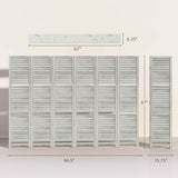 HOMCOM Room Divider, 6 Panel 67" Tall Wood Privacy Screen with 3 Display Shelves, and Folding Storage for Bedroom or Home Office, Distressed White HOMCOM