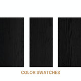 NTC Gem Wooden Bed Frame with Headboard and Natural Rattan, Solid Oak Foundation with Silent Slats, 1000 Lb Capacity, Effortless Assembly, Queen - Burnt Black NTC