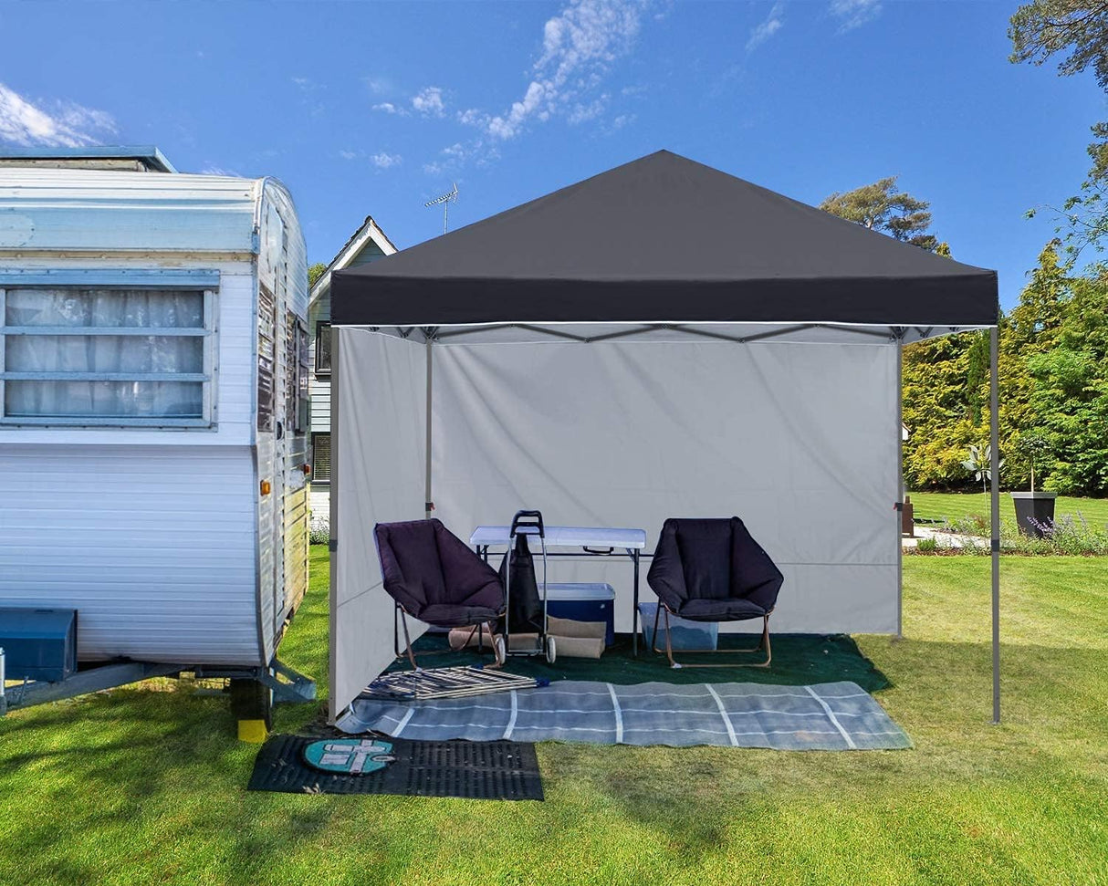 ABCCANOPY Easy Pop up Canopy Tent with 2 Sidewalls for Outdoor Sun Blocking or Rain Protection,10x10, Black ABCCANOPY