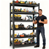 Notmise Adjustable 6-Tier Garage Shelving, Heavy Duty Steel Storage Rack, High Load Capacity, Ideal for Garage, Warehouse, or Home Organization (6-Tier 78" H x 45" W x 18" D) Notmise