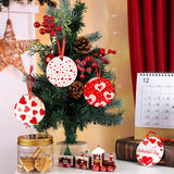 Sublimation Ceramic Ornaments 2.75 Inch Round White Ceramic Christmas Ornaments DIY Blank Hanging Ornaments Ceramic Personalized Tree Ornaments with Red Satin Ribbon (10 Pieces) Patelai
