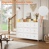 Nicehill Dresser for Bedroom with 9 Drawer,White Dresser with LED Light,TV Stand for Bedroom with Charging Station,Chests of Drawers for Bedroom Hallway,Closet (White) Nicehill