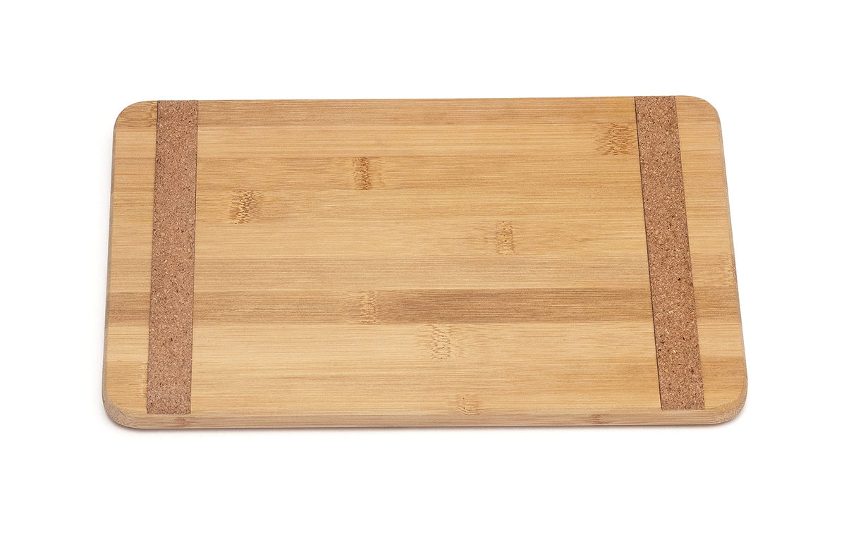 Lipper International Bamboo Wood Kitchen Cutting and Serving Board with Non-Slip Cork Backing, Medium, 13-3/4" x 9-3/4" x 5/8" Lipper International