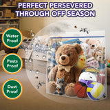 Extra Large Wreath Storage Bag, 34"x34"x8.5", Clear Storage Bag with Handle, Summer Christmas Decoration Garland Container for Seasonal Thanksgiving Holiday Artificial Wreath, 4 Pack VacPack