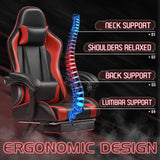 Homall Gaming Chair, Video Game Chair with Footrest and Massage Lumbar Support, Ergonomic Computer Chair Height Adjustable with Swivel Seat and Headrest (Red) Homall
