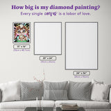 DIAMOND ART CLUB Rainbow Lil Bunny Diamond Painting Kit, Fun DIY Crafts for Adults, Round Diamond Art Canvas for Beginners, 13" x 16" (33cm x 40.7cm) DIAMOND ART CLUB