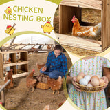 Cinnvoice Chicken Nesting Boxes 4 Compartment Wooden Chicken Laying Boxes Nesting Boxes for Chicken Coop Chicken Laying Eggs Nest Box for Chickens Hens Ducks Poultry Easy Egg Collection Cinnvoice
