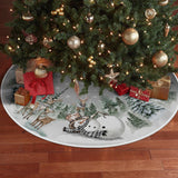 AVOIN colorlife Snowman Reindeer Snowflake Christmas Tree Skirt 36 Inch, Winter Holiday Tree Mat Decoration AVOIN colorlife