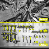 Garage Wall Shelf 2 Pack 16.5"x7.1" & Max Load 50 lbs Wall Mount Heavy Duty Metal Shelves Mesh Storage Rack for Garage, Office, Basement, Wall Cabinet and Kitchen Suitable for Garage/Closet/Laundry Amoowis