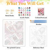 Paint by Numbers Kit for Adults Beginner Cocktail, Poker Adult Paint by Number Kits on Canvas, Pink DIY Acrylic Oil Painting by Numbers for Adults, Perfect for Home Wall Decor 16X20 Inch Okarina