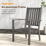 RoyalCraft Aluminum 6 Pieces Patio Dining Sets, Outdoor Dining Table with 4 Chairs and Bench, Outdoor Patio Dining Furniture Set with Removable Cushion for Lawn, Garden, Backyard, Gray RoyalCraft