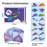 Leven DIY Paper Airplane Book, 16 Creative Folding Paper Planes with 48 Sheets of Colorful Origami Paper, Arts & Crafts Kit with Video Tutorials – Gifts for Boys and Girls Ages 6–12+ 11 * 8.3 inches Leven