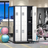 METAN Metal Locker for School Office Gym Bedroom,6 Doors Steel Storage Locker Cabinet for Employees,Industrial Storage Locker with 1 Shelves,Assembly Required,Gray+White… METAN