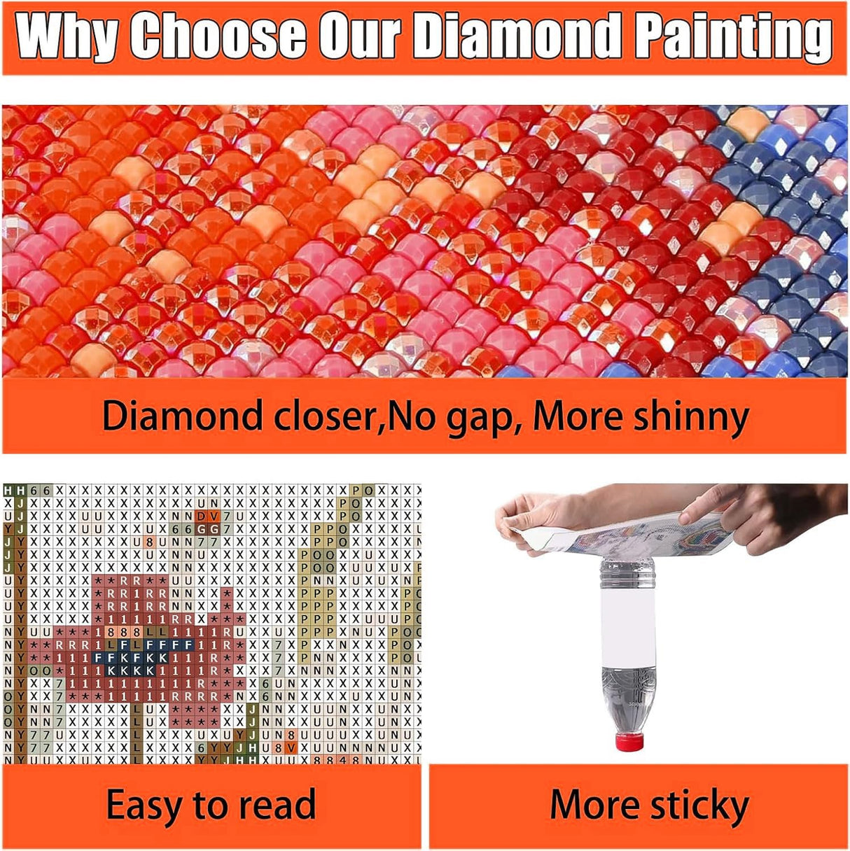 WUDWL Square Diamond Painting Kits Square Drill Diamond Painting,Square Diamond Art,3 Pack Sun Moon and Stars DIY Gem Art Kits for Adults and Crafts for Gifts and Home Wall Decor 12x16inch WUDWL