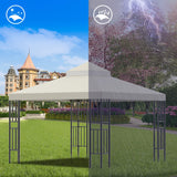 Sumfaller 10x10 FT Gazebo Replacement Canopy Top Cover Double Tiered Canopy Top Cover for Patio Garden Outdoor BBQ Roof Cover Grill Shelter (Beige) WoodArtSupply