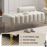 NIOIIKIT 53.2" Modern Loveseat Sofa Couch, Upholstered Accent Sofa with Golden Legs and Adjustable Backrest, Small Teddy Fleece Couches for Bedroom, Living Room, Compact Small Space (Beige) NIOIIKIT