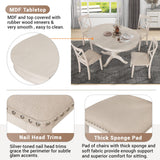 Voohek 5-Piece Kitchen Dining Set for 4, with Extendable Round Wood Table and Chair, Classic Family Furniture for Dinette, Compact Space, Antique White Voohek