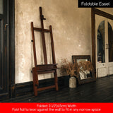 MEEDEN Extra Large Studio H Frame Easel 75" to 146"H, Hold Canvas up to 93", Heavy Duty Adjustable Art Painting Easel, Solid Beech Wood Artist Easel Stand with Storage Tray & 4 Wheels, Light Walnut MEEDEN