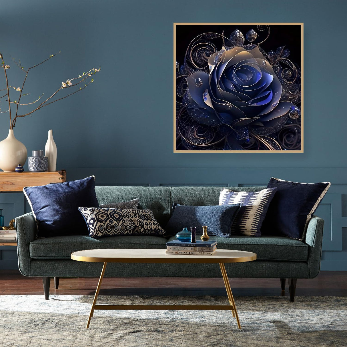 BOHADIY Rose Diamond Art Painting Kits for Adults Flower, Round Full Drill Purple Rose Gem Art Diamond Art Kits, 5D DIY Paint with Diamonds Crafts for Home Wall Decoration Gifts 12×12Inch BOHADIY