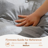 YOSHOOT 8 Inches Futon Mattress, Queen Size Floor Mattress for Adults, Thick Futons Sofa Couch Bed, Shredded Foam Filling, Medium Firm(Frame Not Included), 59"x80", Grey YOSHOOT