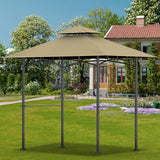 OIPUNSHLE Grill Gazebo Replacement Canopy Top, 5'x8' Gazebo Roof Top Double Tiered Replacement Canopy Roof, Grill Shelter Cover Roof Fit for Gazebo Model L-GG001PST-F (Khaki) OIPUNSHLE