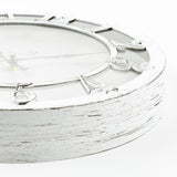 Lafocuse 12 Inch Silent White Wall Clocks Battery Operated, Farmhouse Wall Clock for Kitchen Living Room, Rustic Home Décor Lafocuse