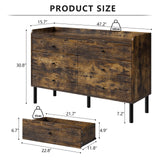 LYNSOM Dresser for Bedroom, 6 Drawer Rustic Brown Dresser with Wide Drawer and Metal Handles, Modern Dressers & Chests of Drawers for Hallway Entryway LYNSOM