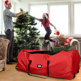 Holiday Cheer Christmas Tree Storage Bag with Wheels – Heavy Duty Christmas Tree Bag Fits Up to 9ft Tall Artificial Christmas Tree, Waterproof, Durable Handles & Zipper – Xmas Tree Storage Bag (Red) Holiday Cheer