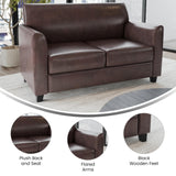 Flash Furniture HERCULES Diplomat Series Brown LeatherSoft Loveseat Flash Furniture