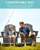 SERWALL Adirondack Chair for Patio Garden Outdoors Fire Pit- (Folding Gray) SERWALL