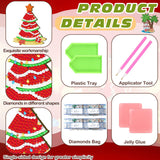 9 Pcs Christmas in July DIY Diamond Art Painting Kit Summer Beach Santa Tree Tabletop Diamond Art Painting Craft Ornament for Tropical Christmas Luau Party Decorations Briwooody