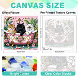 GEEHEIY Paint by Numbers Kit for Adults Beginner - Black Cat Adult Paint by Number Kits on Canvas, Funny Bathing Cat DIY Acrylic Oil Number Painting for Adults, Perfect for Home Decor Gift 16x16 Inch GEEHEIY